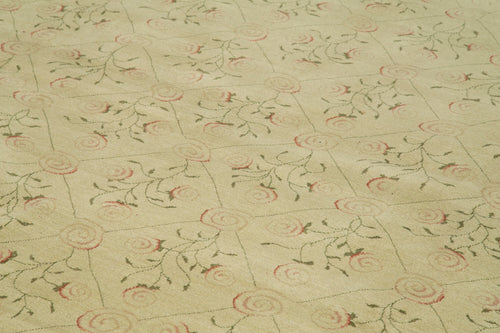 Handmade Area Rug - Tebriz Beige Classic Cotton Wool Rug 12'0'' x 15'1'' by Agacan