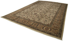 Tebriz Beige Classic Cotton Wool Handmade Area Rug 12'2'' x 17'3''