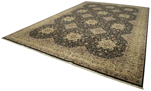 Tebriz Beige Classic Cotton Wool Handmade Area Rug 11'9'' x 17'7''