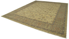 Tebriz Beige Classic Cotton Wool Handmade Area Rug 12'3'' x 15'1''