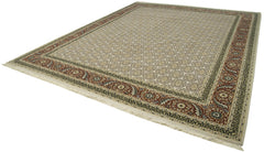 Tebriz Beige Classic Cotton Wool Handmade Area Rug 12'3'' x 14'11''