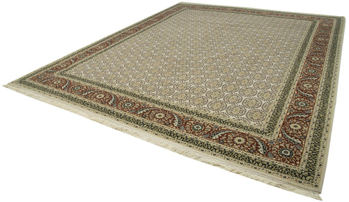 Tebriz Beige Classic Cotton Wool Handmade Area Rug 12'3'' x 14'11''