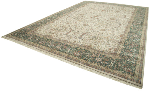 Tebriz Beige Classic Cotton Wool Handmade Area Rug 11'11'' x 17'11''