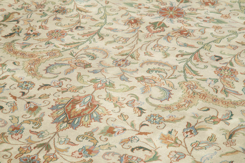 Tebriz Beige Classic Cotton Wool Handmade Area Rug 11'11'' x 17'11''