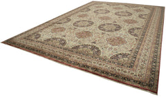 Tebriz Beige Classic Cotton Wool Handmade Area Rug 12'2'' x 17'11''