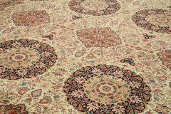 Tebriz Beige Classic Cotton Wool Handmade Area Rug 12'2'' x 17'11''