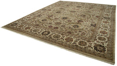 Tebriz Beige Classic Cotton Wool Handmade Area Rug 12'3'' x 15'2''