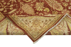 Tebriz Red Classic Cotton Wool Handmade Area Rug 12'0'' x 14'7''