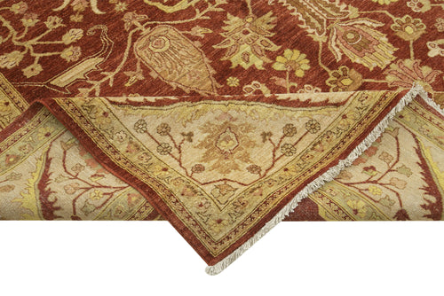 Tebriz Red Classic Cotton Wool Handmade Area Rug 12'0'' x 14'7''