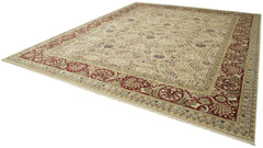 Tebriz Beige Classic Cotton Wool Handmade Area Rug 12'1'' x 15'1''