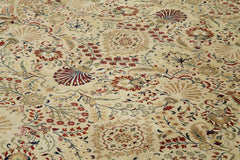 Tebriz Beige Classic Cotton Wool Handmade Area Rug 12'1'' x 15'1''