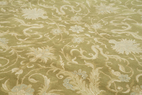 Tebriz Beige Classic Cotton Wool Handmade Area Rug 12'0'' x 14'11''