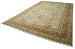 Tebriz Green Classic Cotton Wool Handmade Area Rug 11'11'' x 18'0''