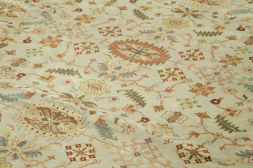 Tebriz Green Classic Cotton Wool Handmade Area Rug 11'11'' x 18'0''