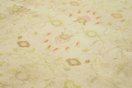 Tebriz Beige Classic Cotton Wool Handmade Area Rug 12'2'' x 17'5''