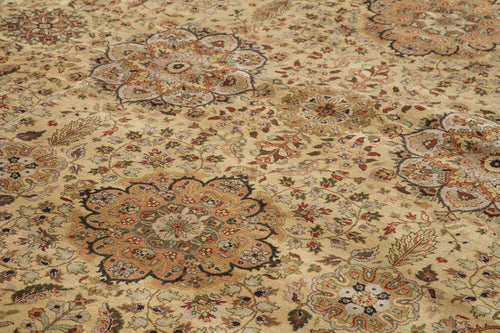 Tebriz Brown Classic Cotton Wool Handmade Area Rug 12'2'' x 18'8''