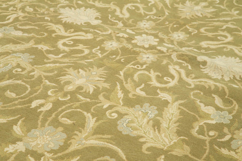 Tebriz Beige Classic Cotton Wool Handmade Area Rug 11'9'' x 15'10''