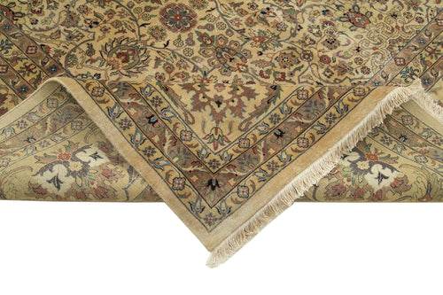 Tebriz Beige Classic Cotton Wool Handmade Area Rug 12'0'' x 14'11''
