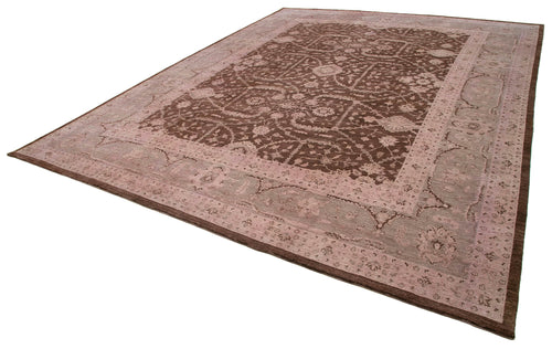 Tebriz Pink Classic Cotton Wool Handmade Area Rug 11'11'' x 14'9''