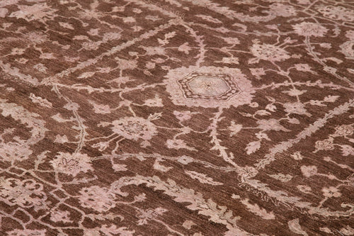 Tebriz Pink Classic Cotton Wool Handmade Area Rug 11'11'' x 14'9''