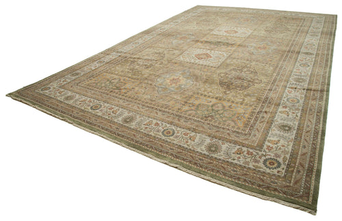Tebriz Beige Classic Cotton Wool Handmade Area Rug 12'0'' x 18'2''