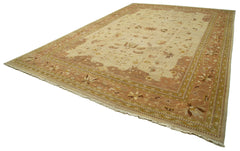 Tebriz Beige Classic Cotton Wool Handmade Area Rug 12'2'' x 17'4''