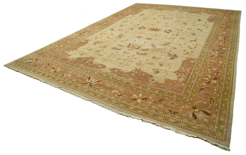 Tebriz Beige Classic Cotton Wool Handmade Area Rug 12'2'' x 17'4''
