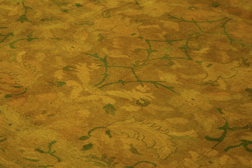 Tebriz Yellow Classic Cotton Wool Handmade Area Rug 11'9'' x 14'10''