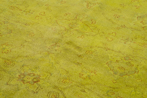 Tebriz Yellow Classic Cotton Wool Handmade Area Rug 7'10'' x 21'1''