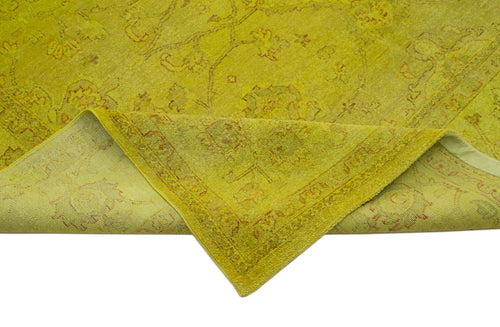Tebriz Yellow Classic Cotton Wool Handmade Area Rug 7'10'' x 21'1''