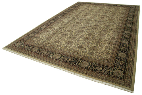 Tebriz Beige Classic Cotton Wool Handmade Area Rug 11'9'' x 17'11''