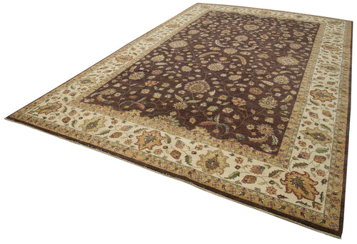 Tebriz Beige Classic Cotton Wool Handmade Area Rug 11'10'' x 17'11''