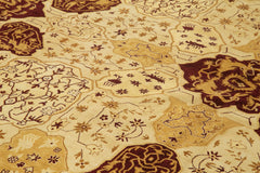 Tebriz Beige Classic Cotton Wool Handmade Area Rug 12'0'' x 15'1''