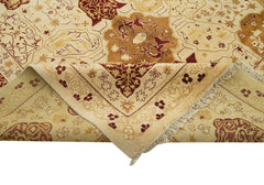 Tebriz Beige Classic Cotton Wool Handmade Area Rug 12'0'' x 15'1''