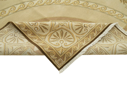 Tebriz Beige Classic Cotton Wool Handmade Area Rug 11'11'' x 15'3''