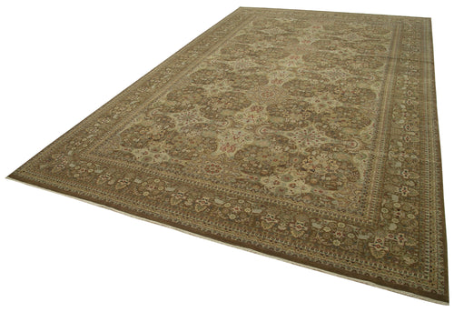 Tebriz Brown Classic Cotton Wool Handmade Area Rug 11'2'' x 17'9''