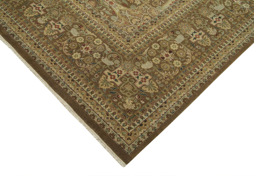 Tebriz Brown Classic Cotton Wool Handmade Area Rug 11'2'' x 17'9''