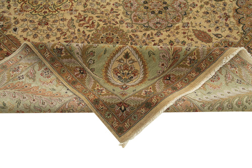 Tebriz Beige Classic Cotton Wool Handmade Area Rug 12'1'' x 14'11''