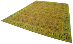 Tebriz Green Classic Cotton Wool Handmade Area Rug 13'7'' x 18'2''