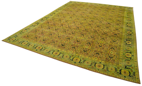 Tebriz Green Classic Cotton Wool Handmade Area Rug 13'7'' x 18'2''