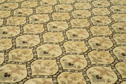 Handmade Area Rug – Classic Beige Wool Cotton Turkish Carpet 11'10'' x 15'4''