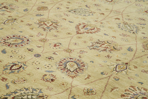 Tebriz Beige Classic Cotton Wool Handmade Area Rug 11'11'' x 18'0''