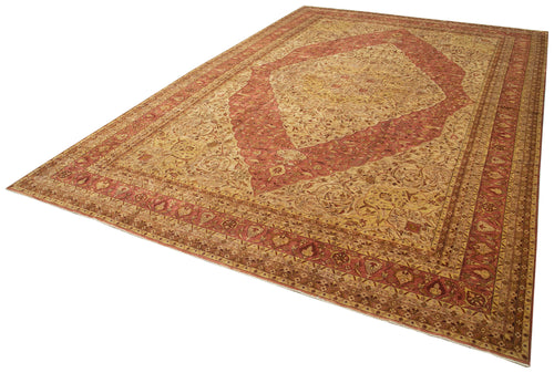 Tebriz Red Classic Cotton Wool Handmade Area Rug 11'6'' x 17'5''