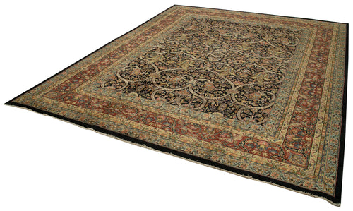 Tebriz Brown Classic Cotton Wool Handmade Area Rug 11'6'' x 14'6''