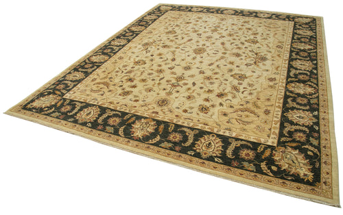 Tebriz Beige Classic Cotton Wool Handmade Area Rug 12'0'' x 14'8''