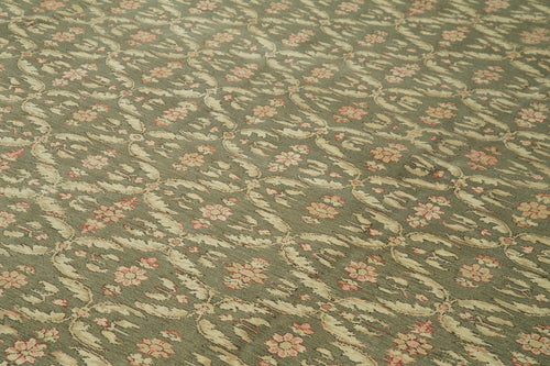 Tebriz Beige Classic Cotton Wool Handmade Area Rug 12'0'' x 15'2''