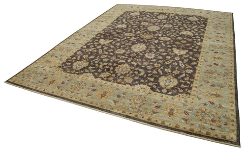 Tebriz Brown Classic Cotton Wool Handmade Area Rug 12'0'' x 15'3''