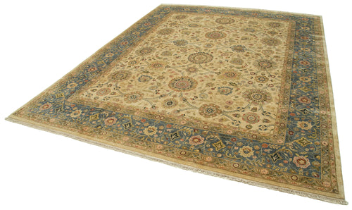 Tebriz Beige Classic Cotton Wool Handmade Area Rug 12'0'' x 14'8''