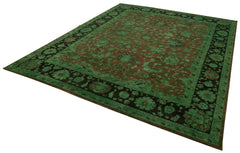 Tebriz Green Classic Cotton Wool Handmade Area Rug 11'3'' x 14'6''
