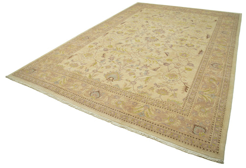 Tebriz Beige Classic Cotton Wool Handmade Area Rug 12'0'' x 18'4''